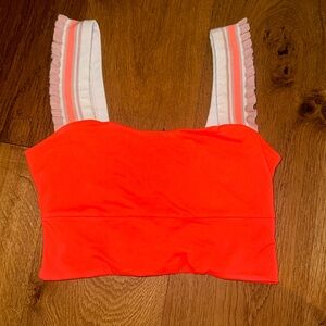 Free people neon orange cropped top